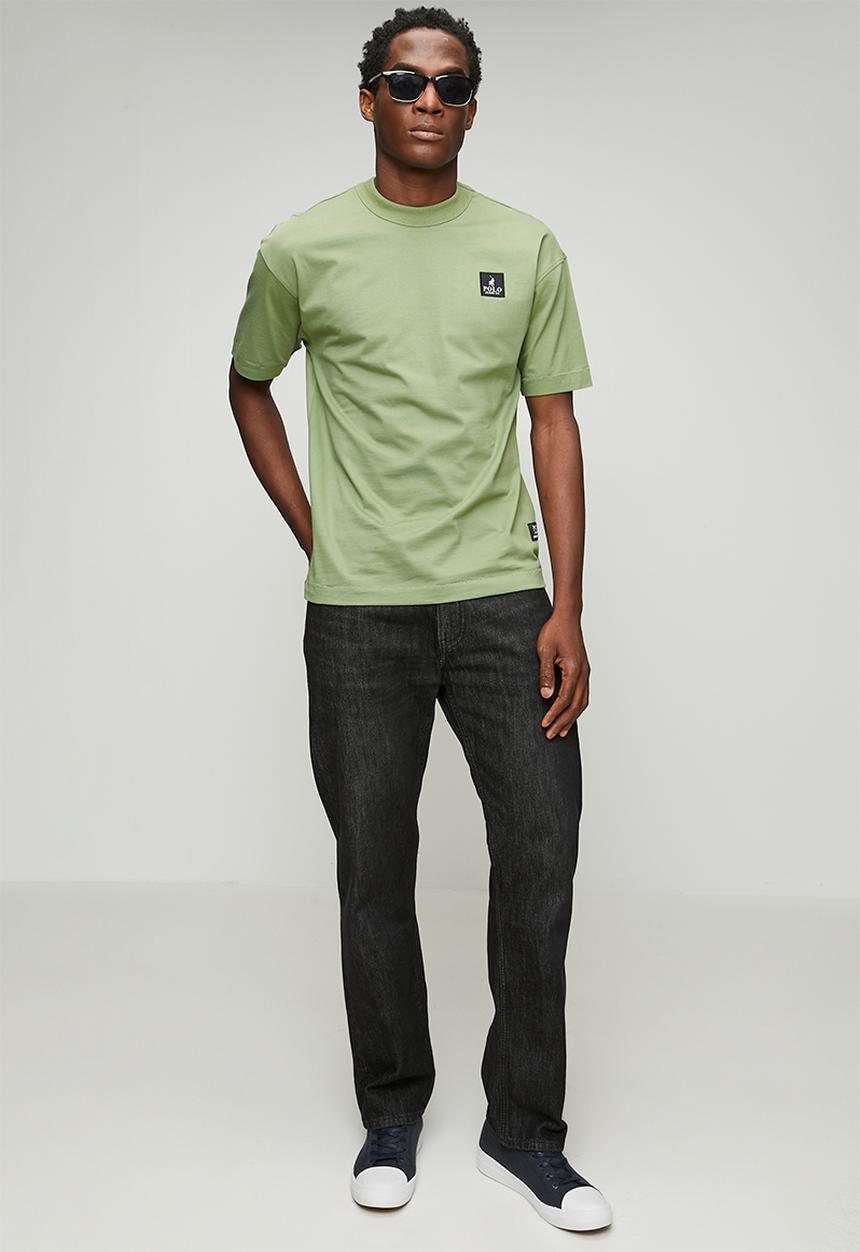 POLO - Mens pjc overdyed logo tee - green