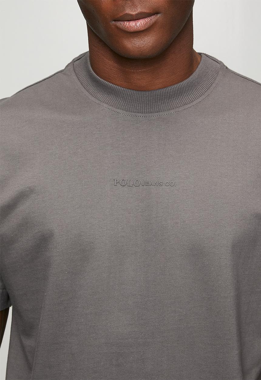 POLO - Mens pjc washed logo tee - grey