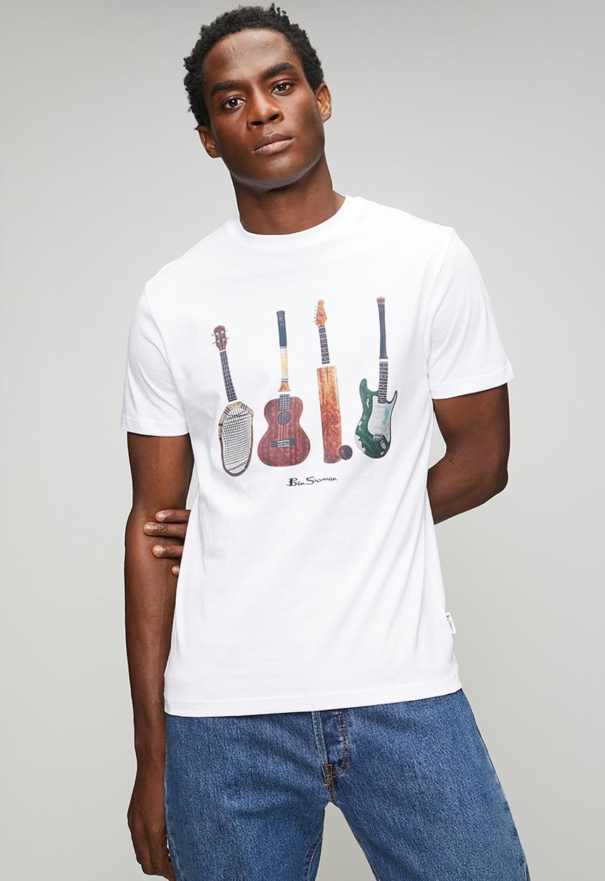 Ben Sherman - Jumble Guitar Tee Shirt - White