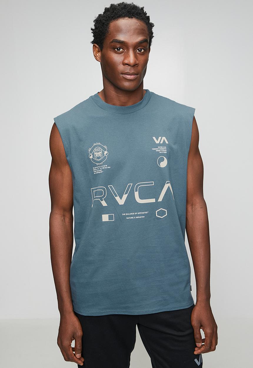 RVCA - SPLIT ALL OVER MUSCLE - BLUE