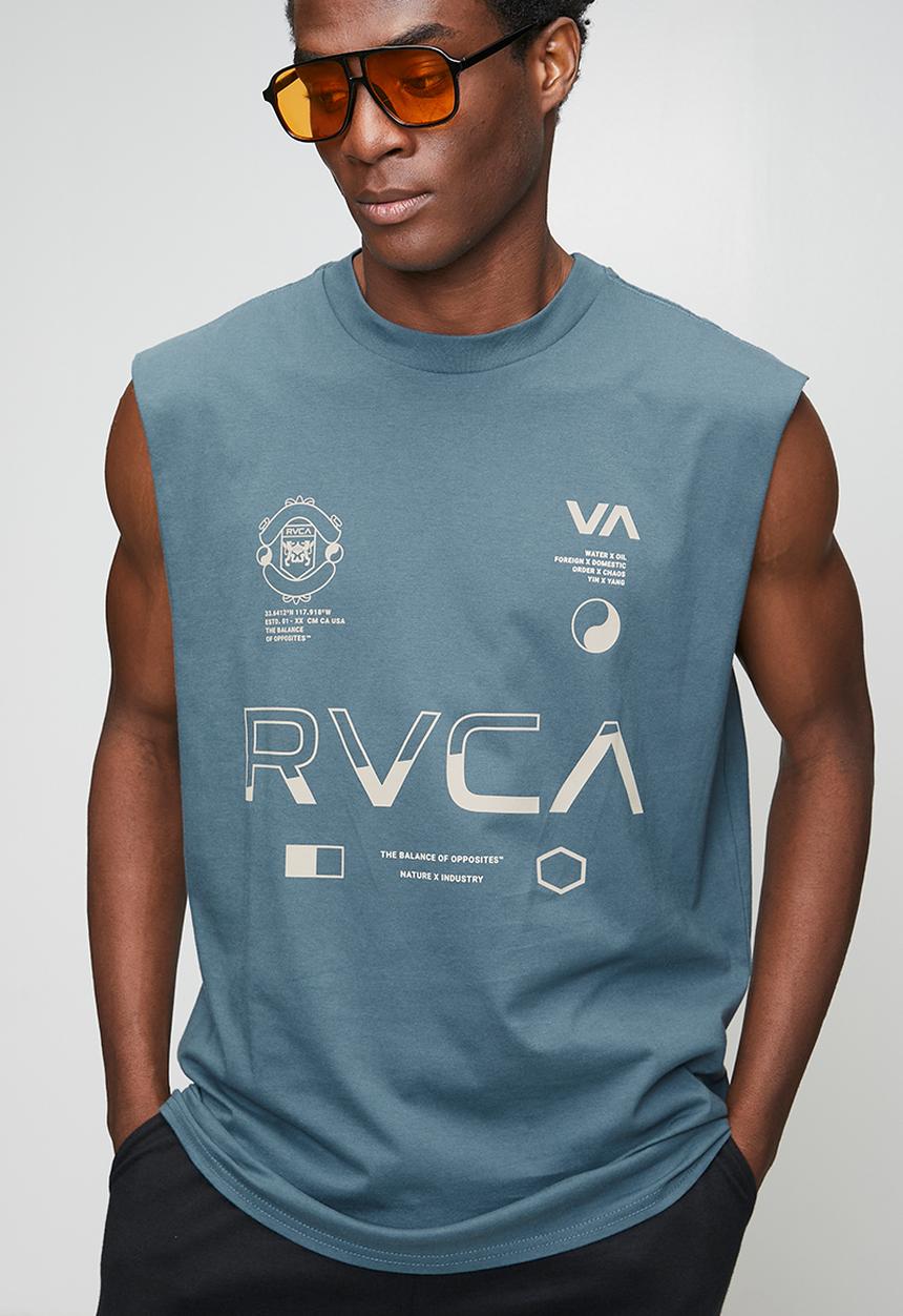 RVCA - SPLIT ALL OVER MUSCLE - BLUE