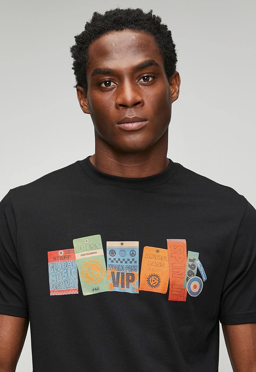 Ben Sherman - Festival Pass Tee Shirt - Black