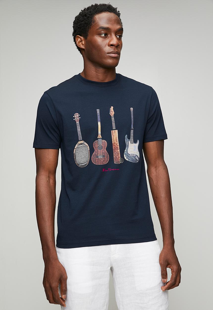 Ben Sherman - Jumble Guitar Tee Shirt - Navy