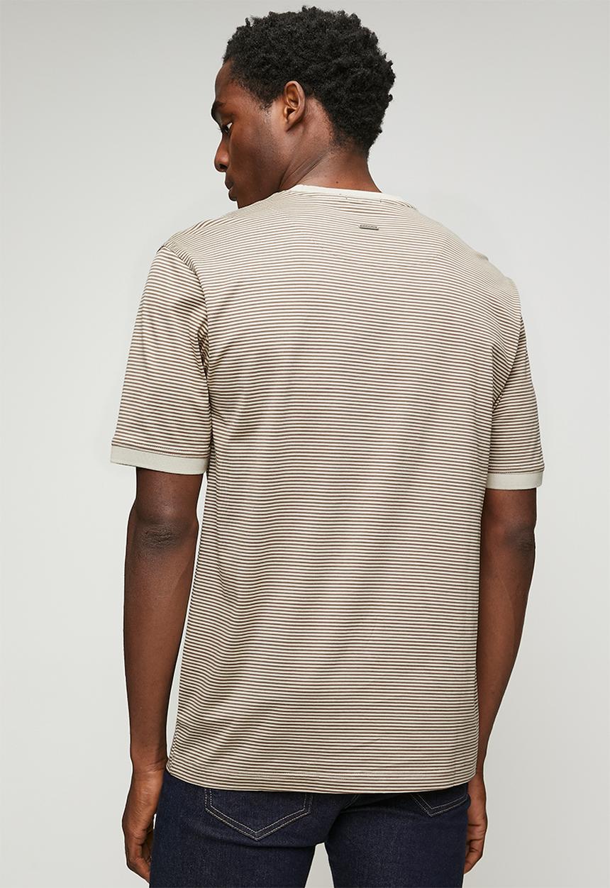 POLO - Mens crew neck dm printed short sleeve tee - beige
