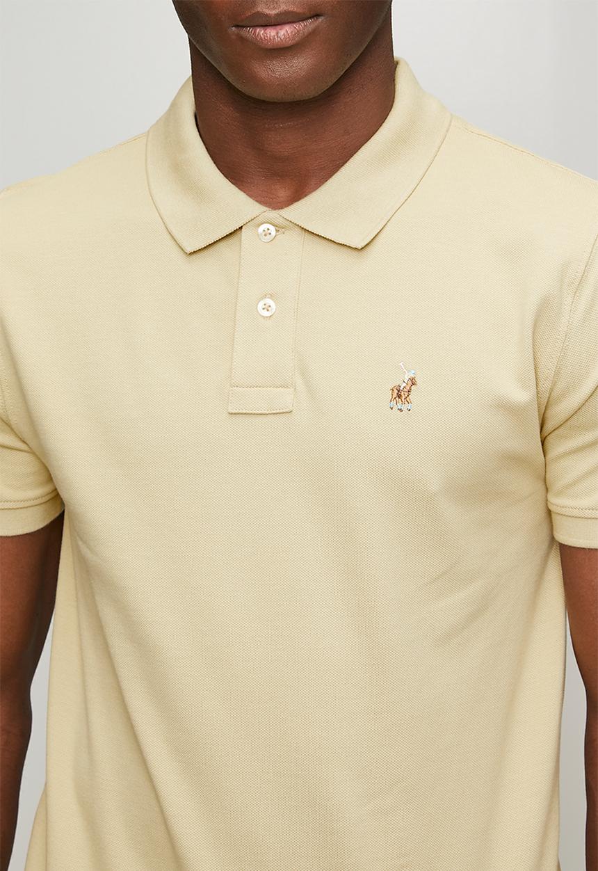 POLO - Mens essential pique short sleeve golfer - beige