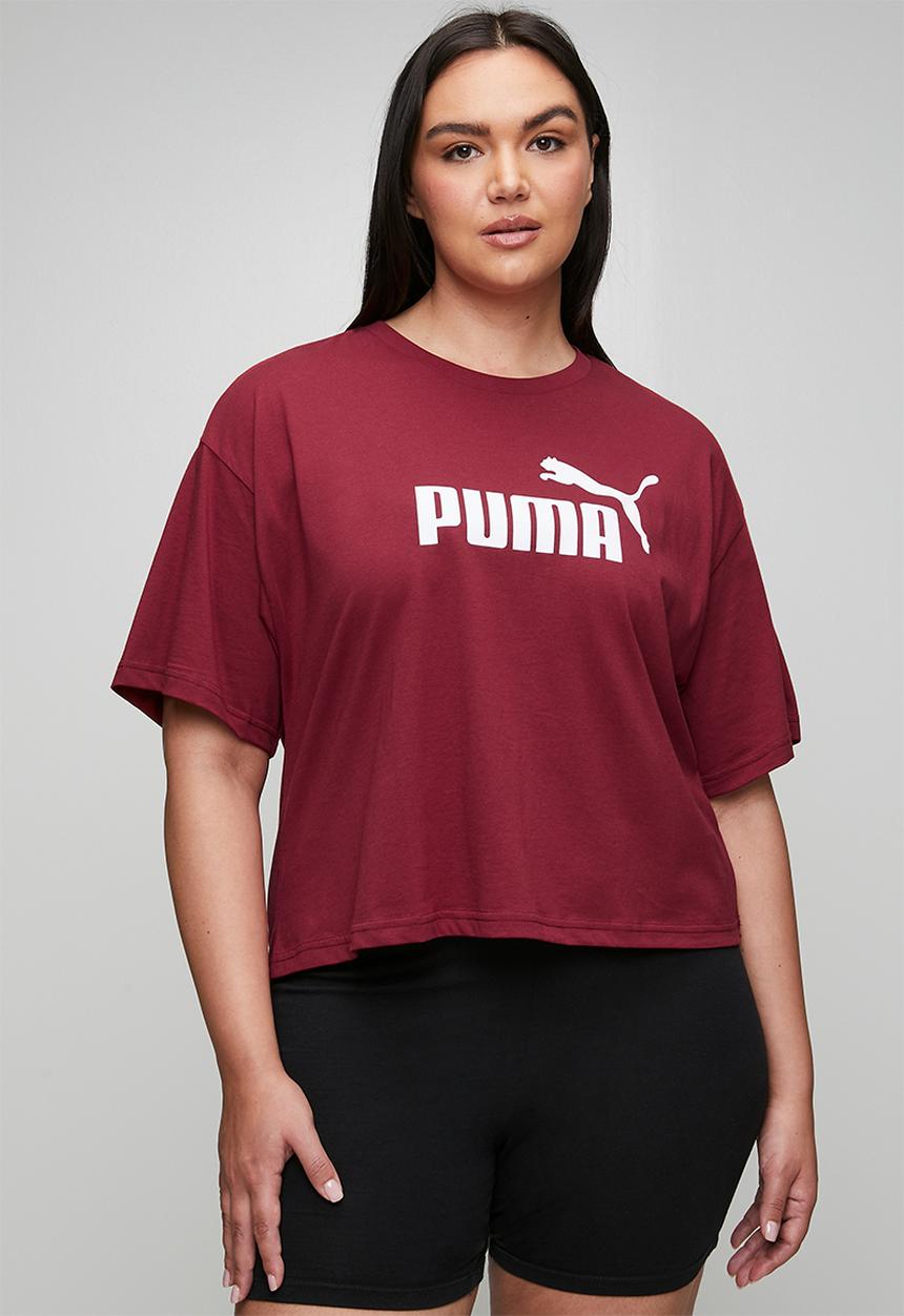 PUMA - Plus ess cropped no. 1 logo relaxed tee - garnet glow