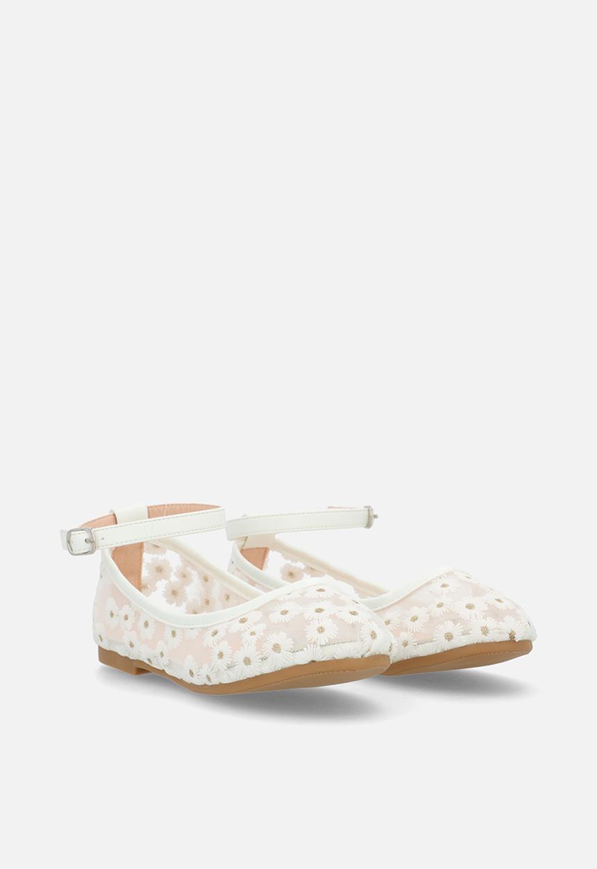 Pop Candy - Daisy aop pumps - white