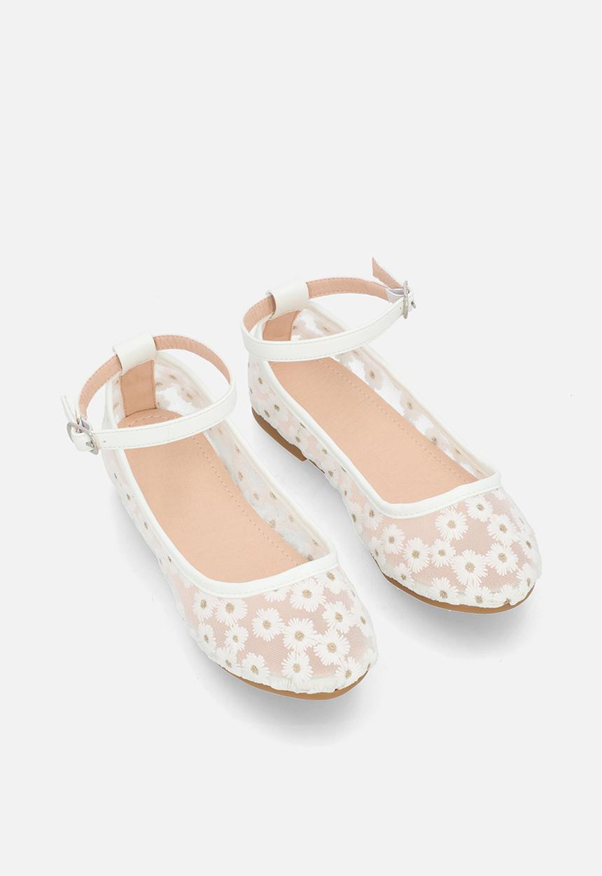 Pop Candy - Daisy aop pumps - white