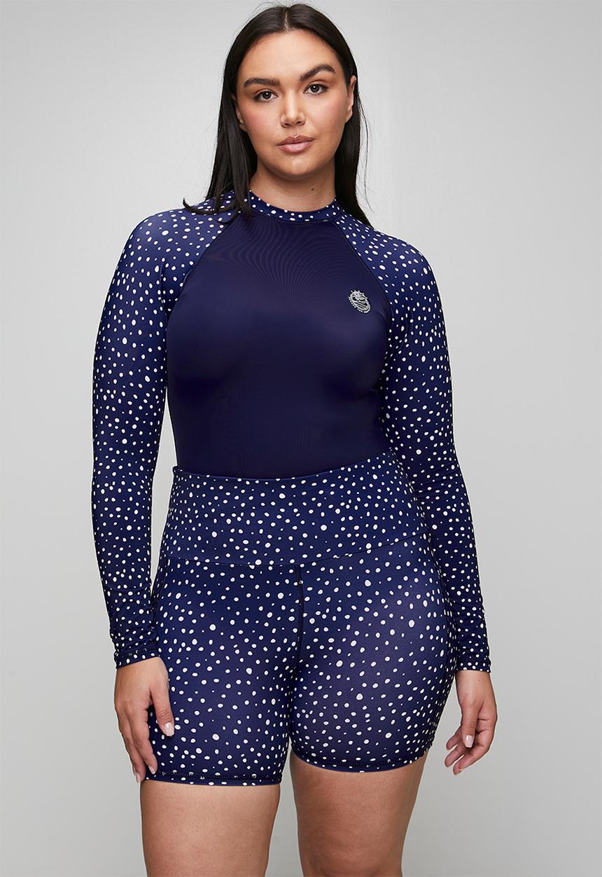 Lizzy - Plus ladies basic bike short - navy whale shark