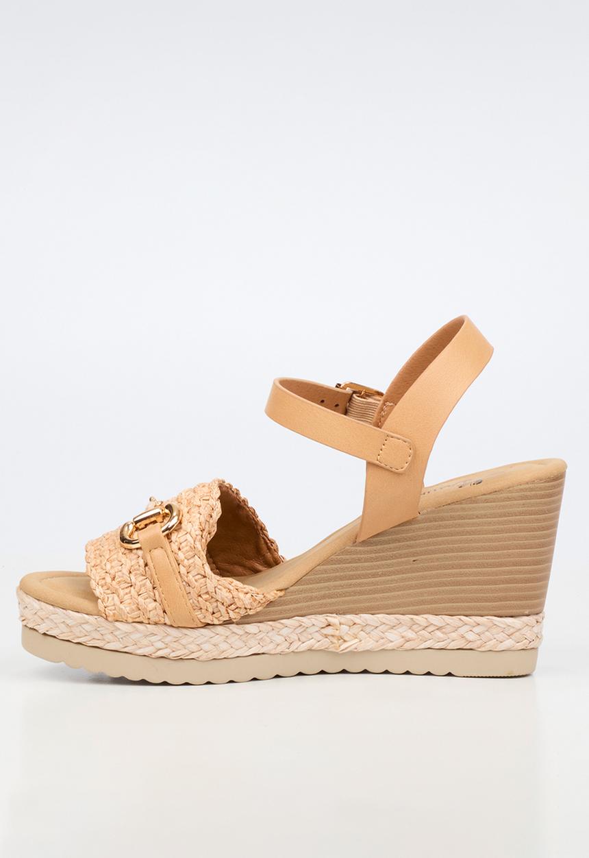 Butterfly Feet - Avery 7 raffia wedge heel - beige