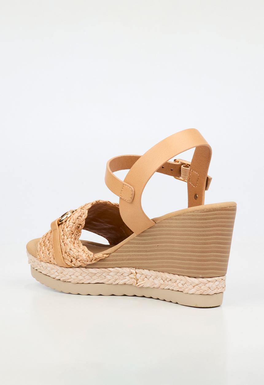 Butterfly Feet - Avery 7 raffia wedge heel - beige