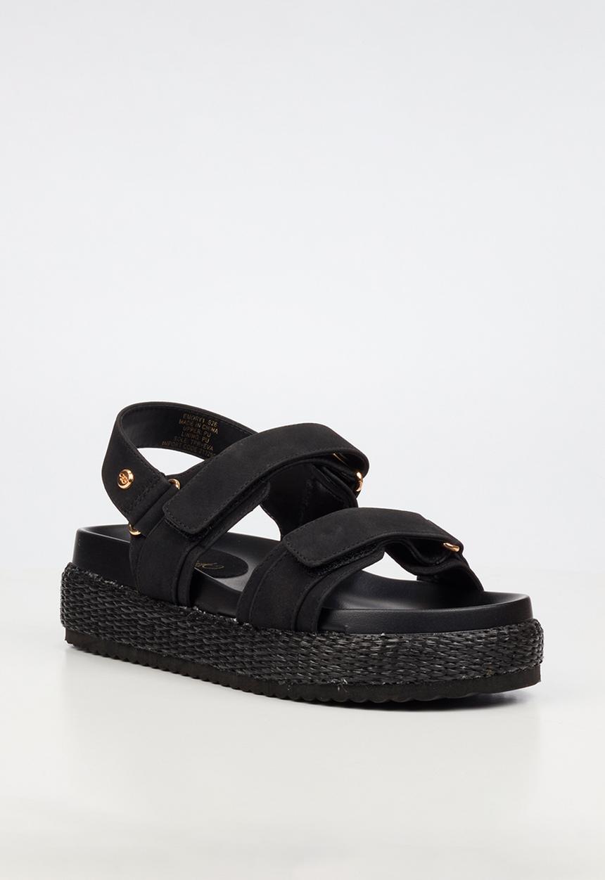 Miss Black - Emory 1 chunky strap wedge - black