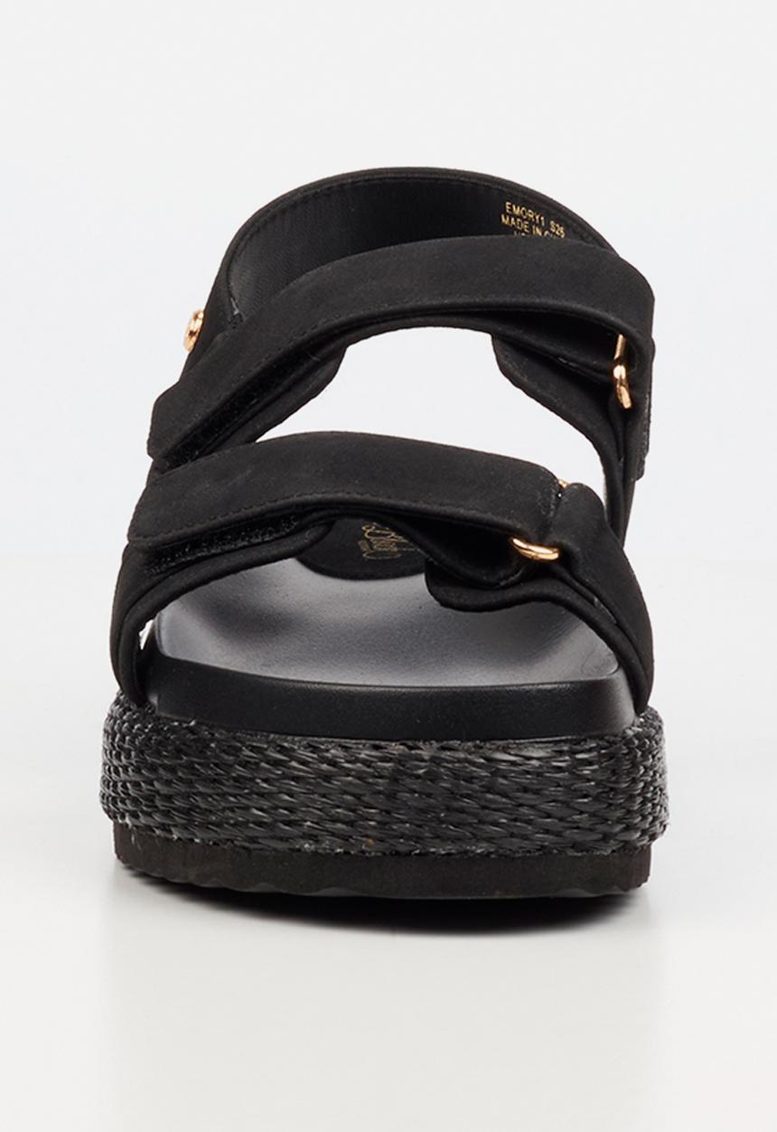 Miss Black - Emory 1 chunky strap wedge - black