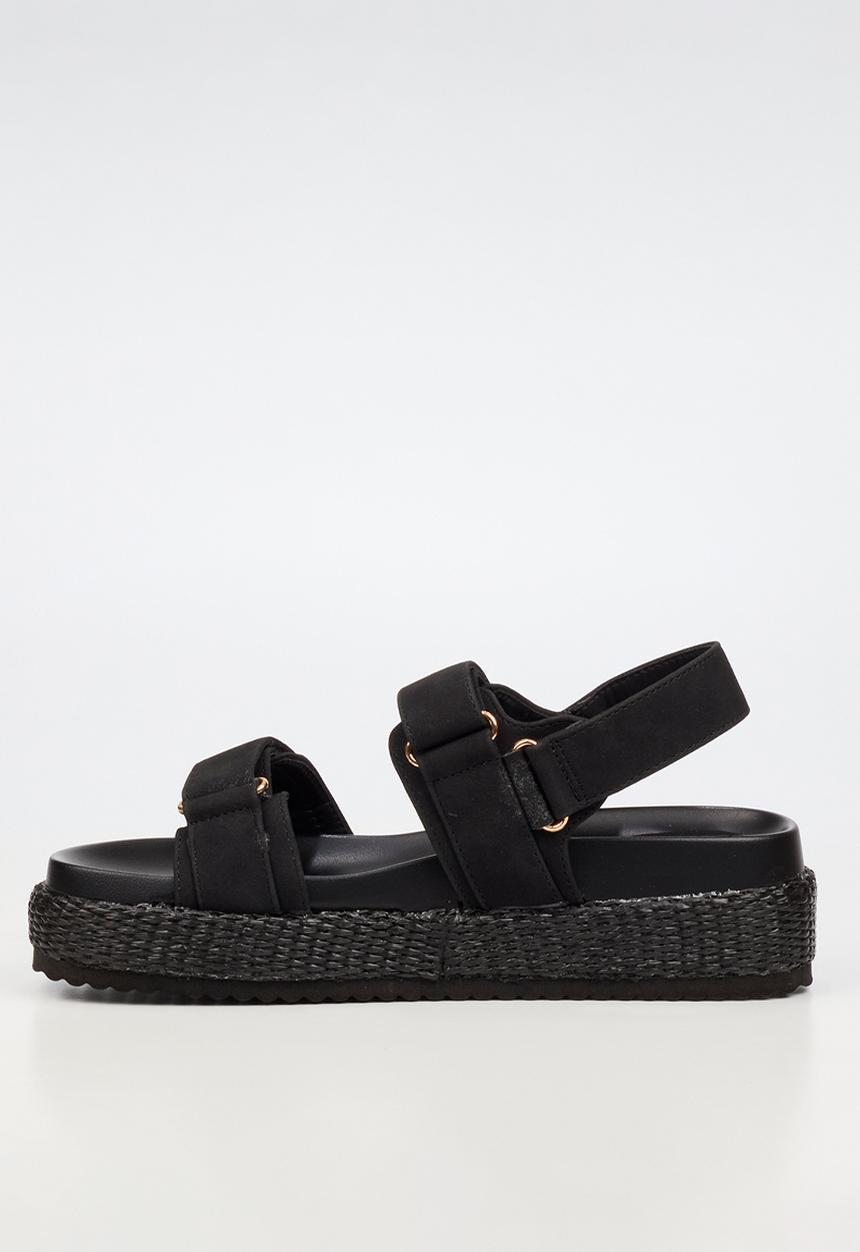Miss Black - Emory 1 chunky strap wedge - black