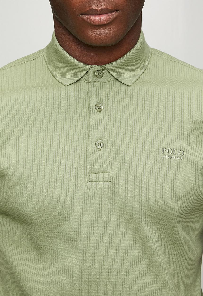POLO - MENS PJC SS RIBBED GOLFER - Green