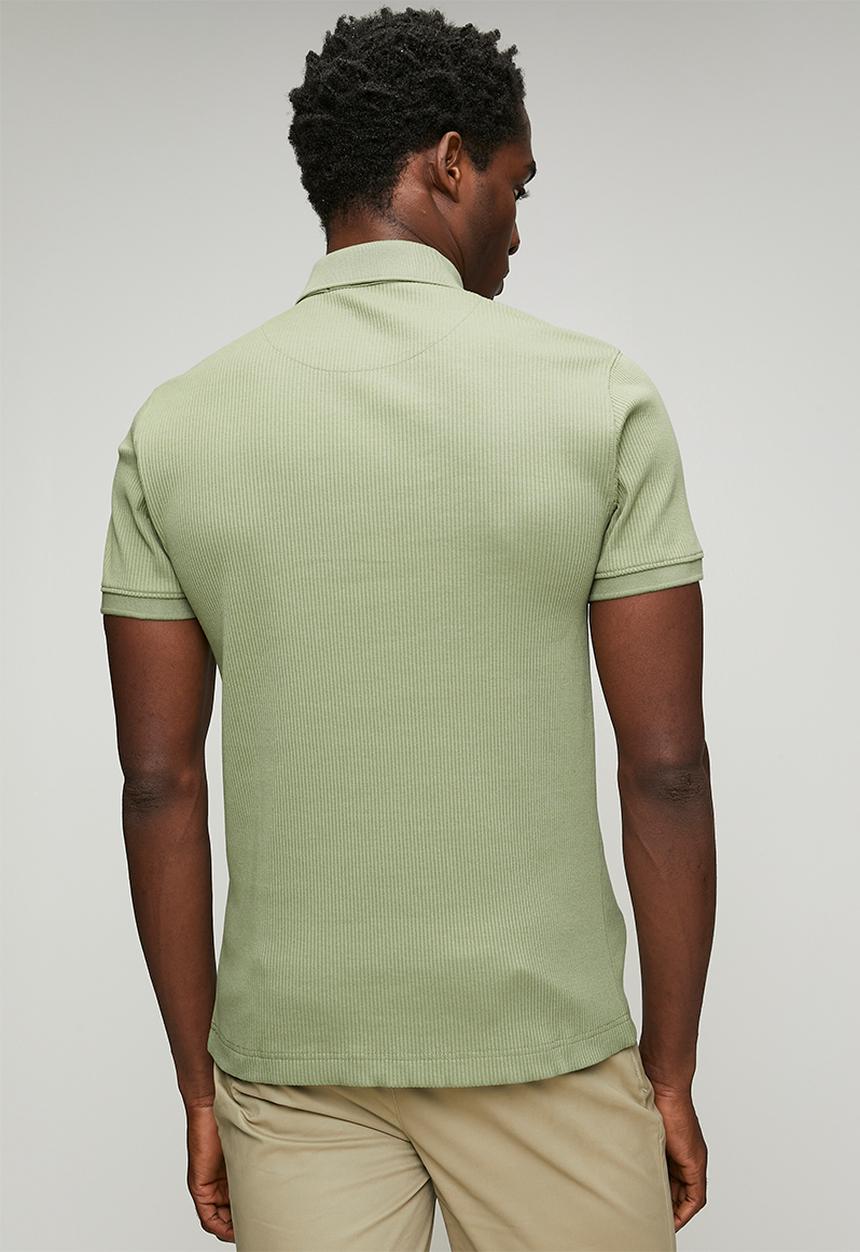 POLO - MENS PJC SS RIBBED GOLFER - Green