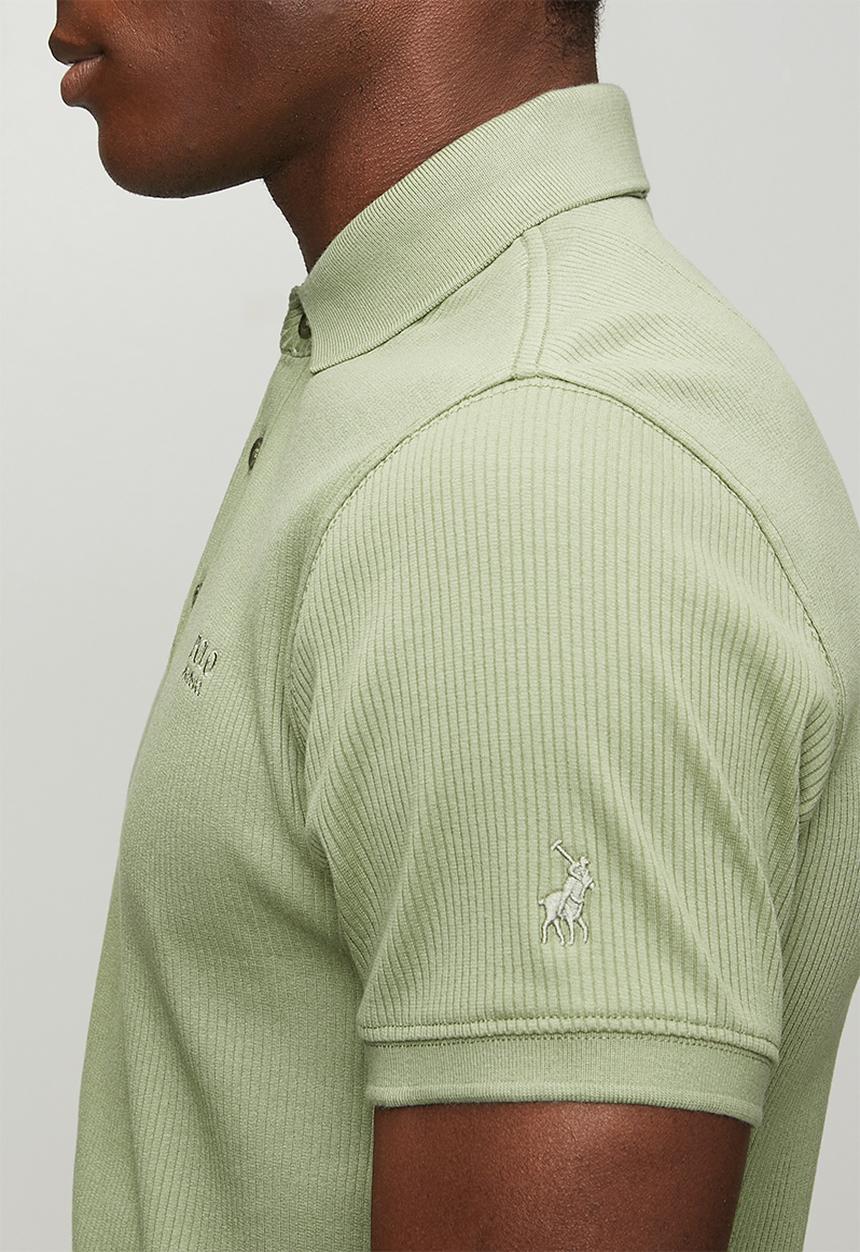 POLO - MENS PJC SS RIBBED GOLFER - Green