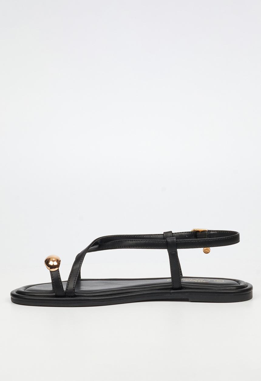 Miss Black - Kali 8 gold trim sandal - black