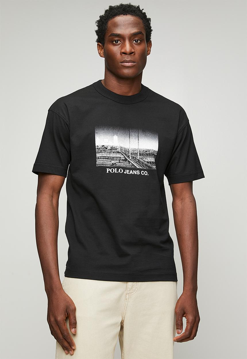 POLO - MENS PJC CITY SCAPE GRAPHIC TEE - Black
