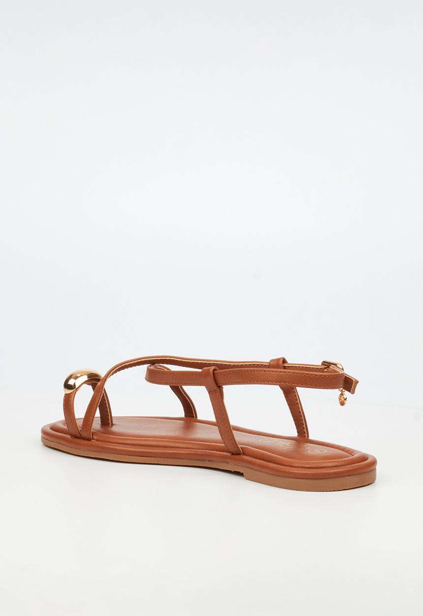 Miss Black - Kali 8 gold trim sandal - tan
