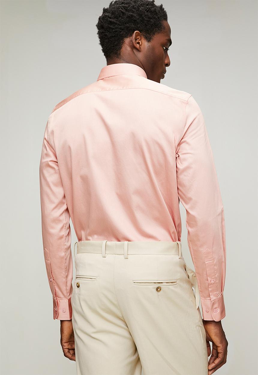 POLO - MENS LS PLAIN SHIRT - Pink