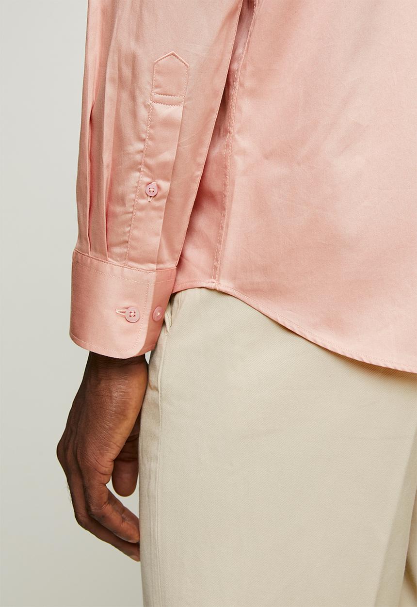 POLO - MENS LS PLAIN SHIRT - Pink