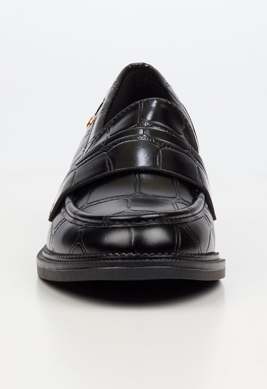 Miss Black - Lizi 3 croc print loafer - black