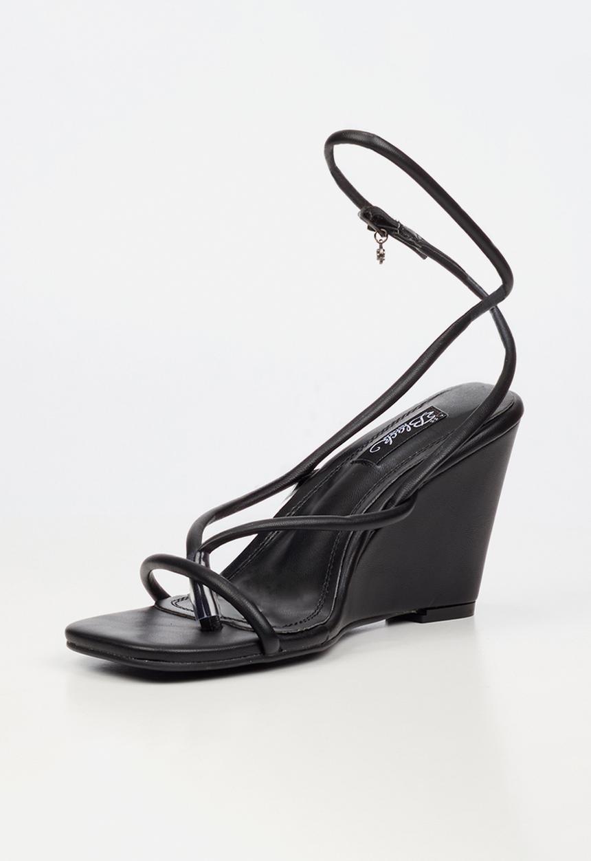 Miss Black - Marley 1 strappy wedge - black