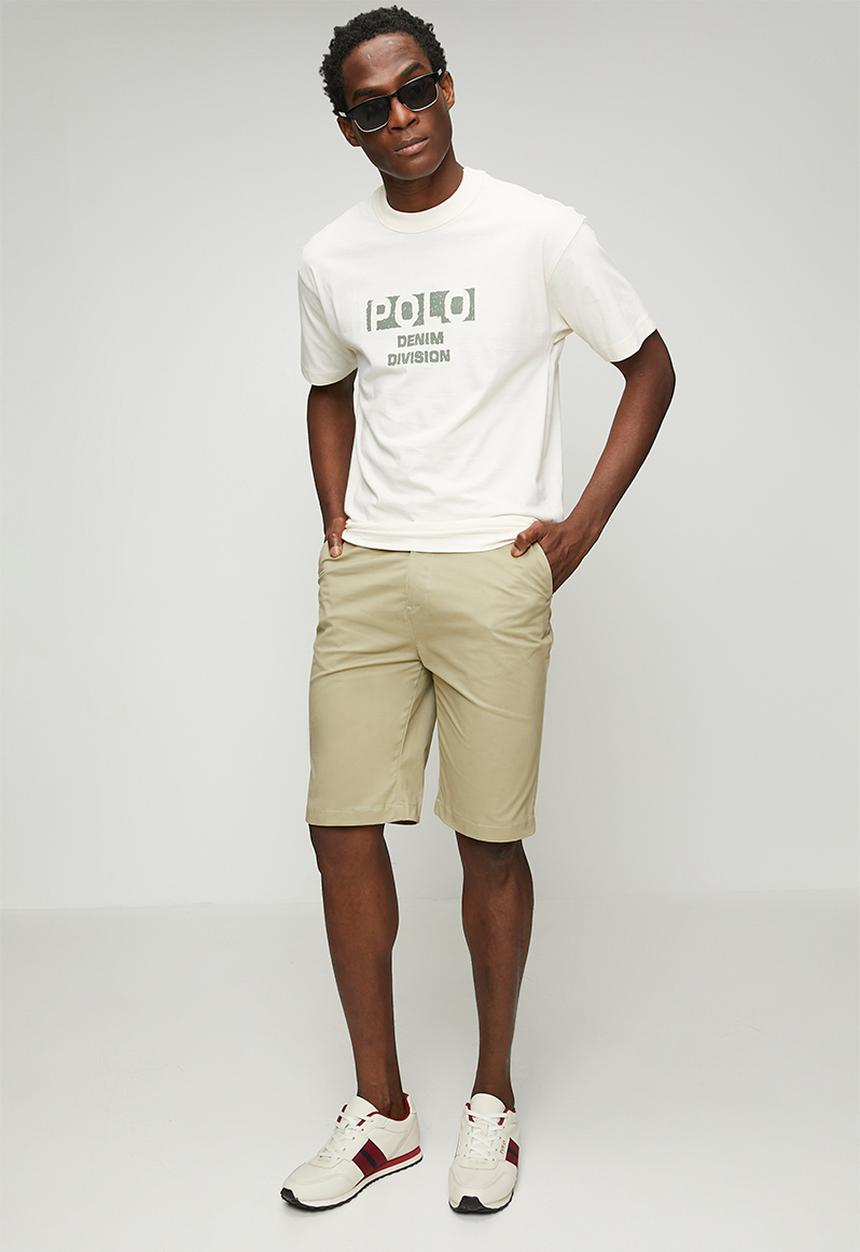 POLO - MENS ESSENTIAL COTTON CHINO SHORTS - Green