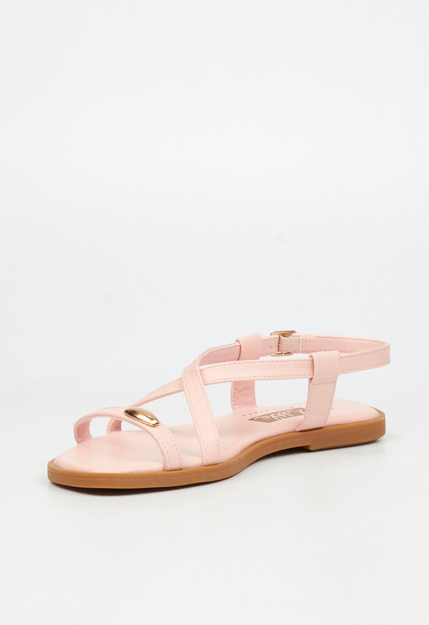 Little Miss Black - Amy 2 Gold Trim Sandal - Pink