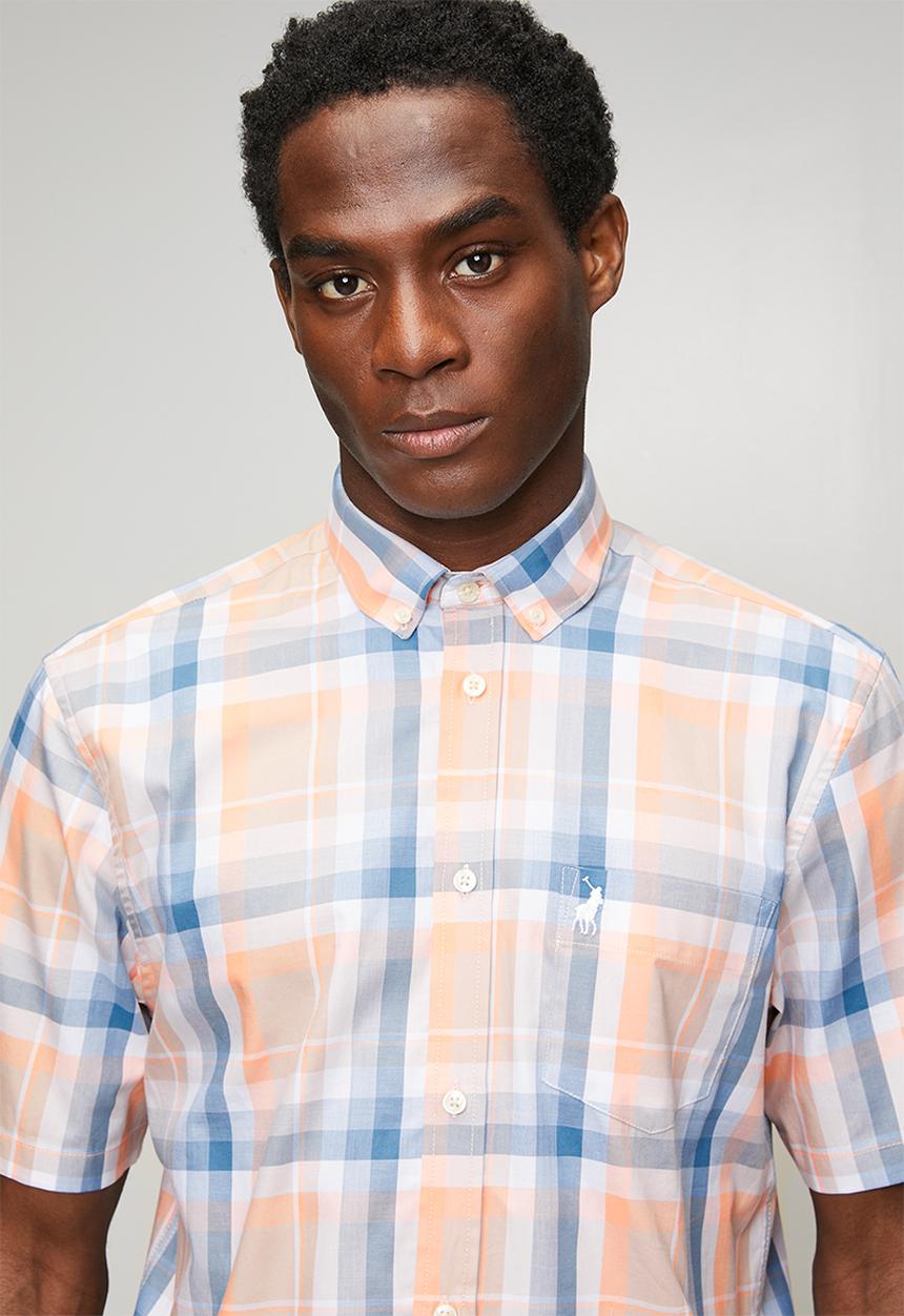 POLO - MENS SS CHECK SHIRT - Multi