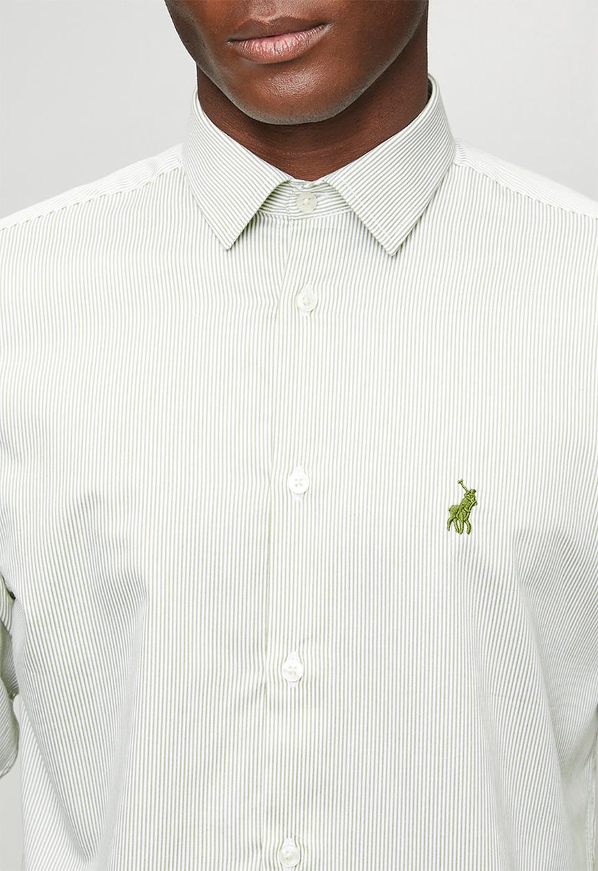 POLO - MENS LS YD STRIPE  SHIRT - Green