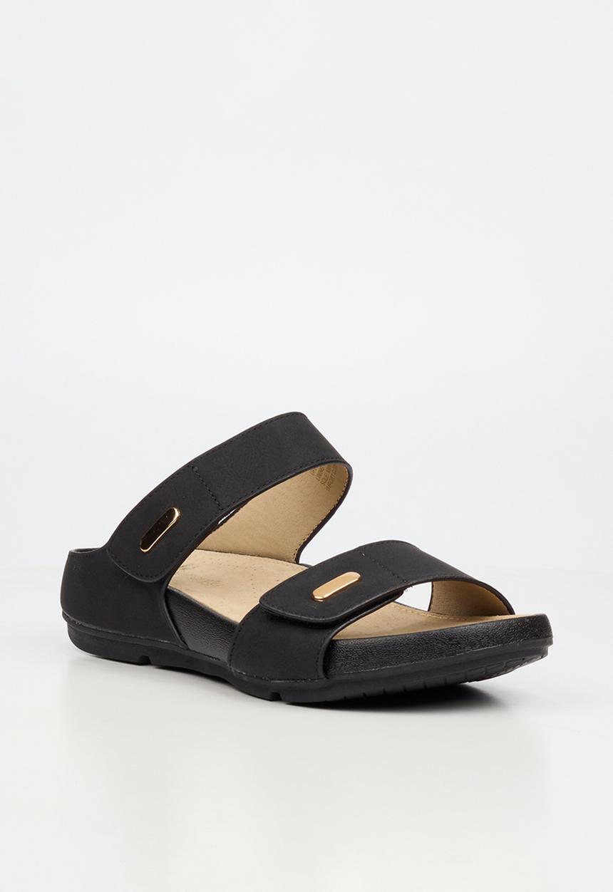 Butterfly Feet - Wander 2 velcro strap sandal - black