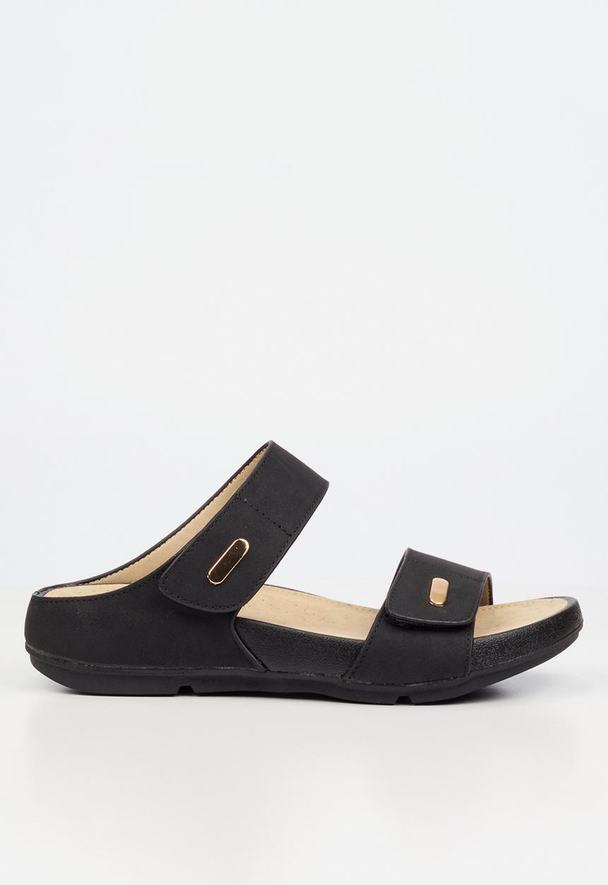 Butterfly Feet - Wander 2 velcro strap sandal - black