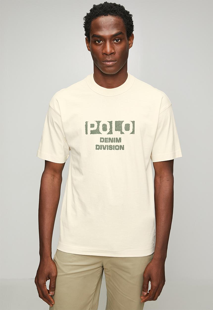 POLO - Mens pjc sketch logo graphic tee - white
