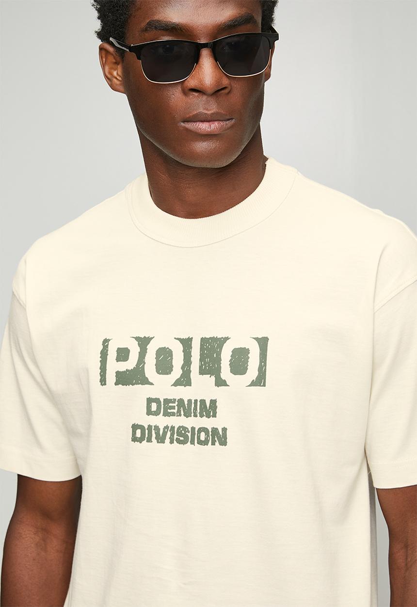 POLO - Mens pjc sketch logo graphic tee - white