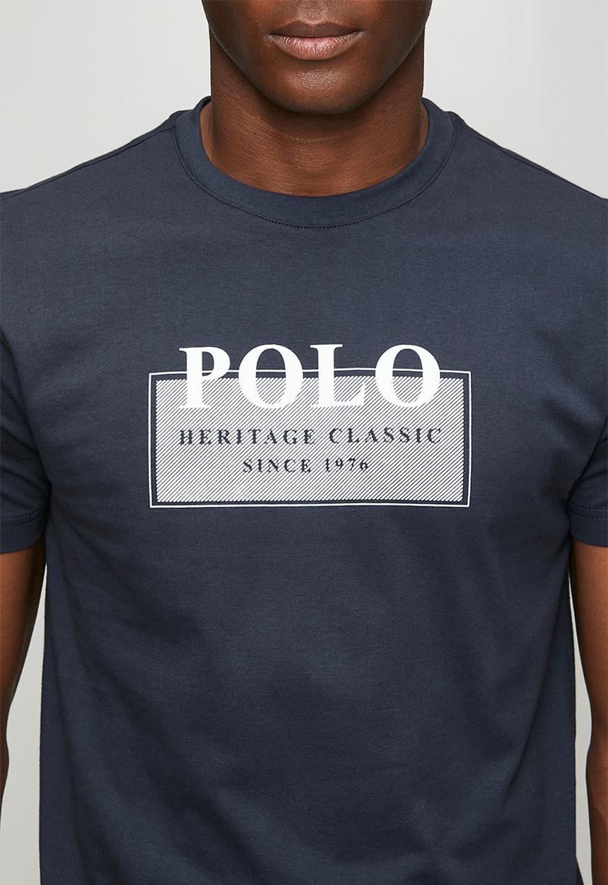 POLO - Mens hd twill and logo short sleeve  T-shirt - navy