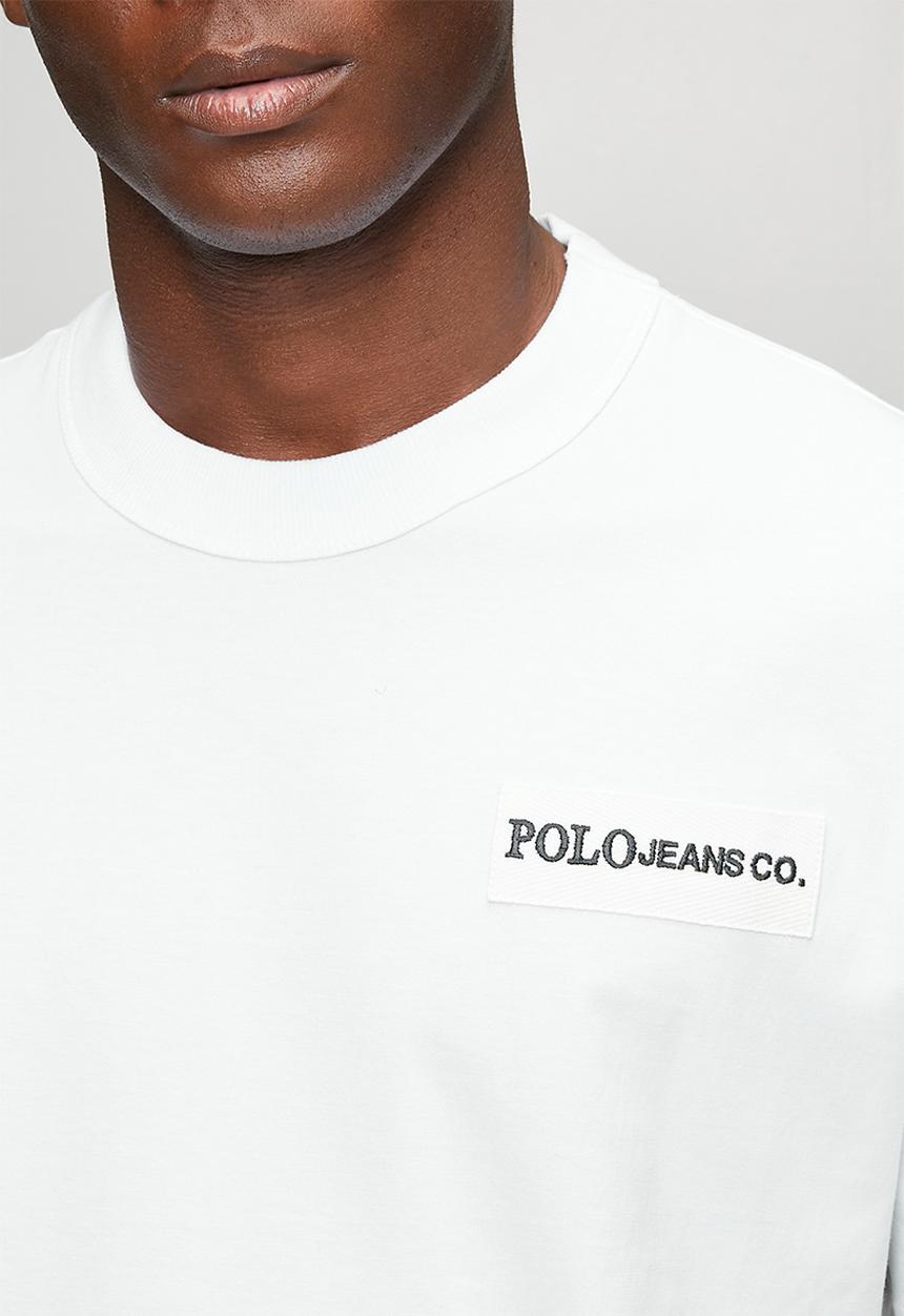 POLO - Mens pjc herringbone tape tee - white