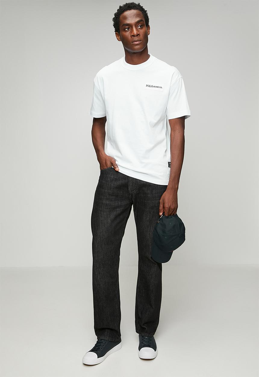 POLO - Mens pjc herringbone tape tee - white