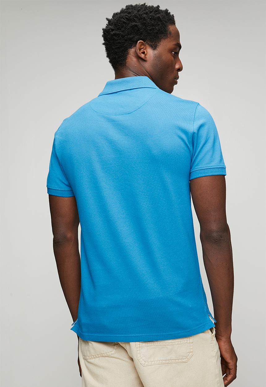 POLO - Mens essential pique short sleeve golfer  - blue