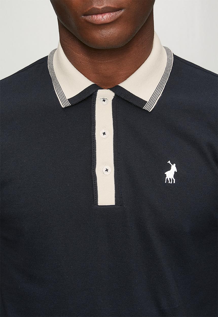 POLO - Mens tipped pique ss golfer - navy