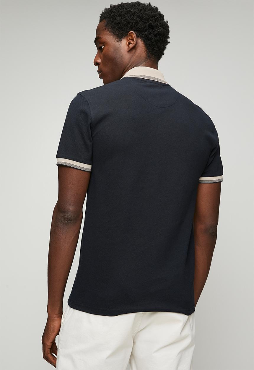 POLO - Mens tipped pique ss golfer - navy