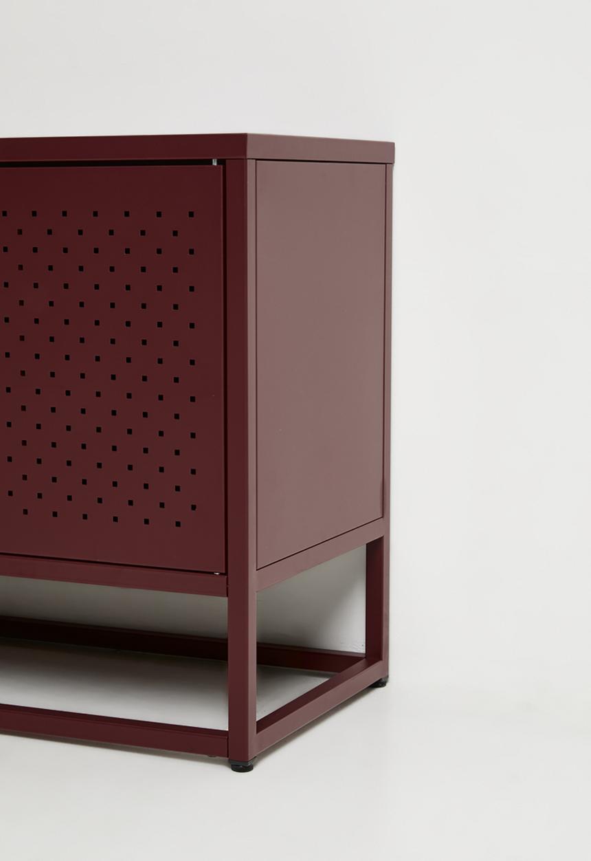Sixth Floor - Talia Metal TV Unit - Burgundy