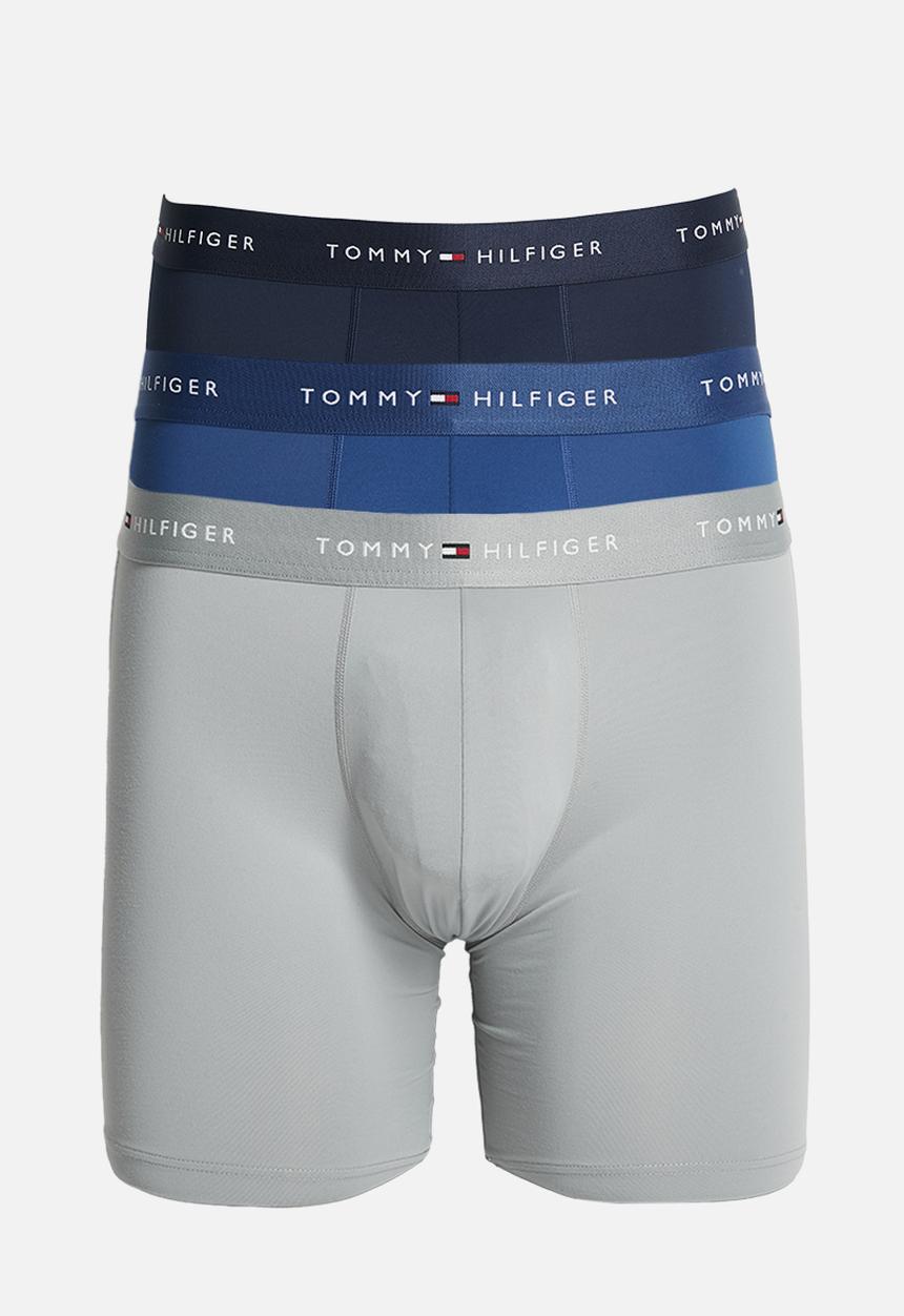 Tommy Hilfiger - 3P LONG BOXER BRIEF, 0UK-Ant Slv/Jwl Blu/Ptch Blu