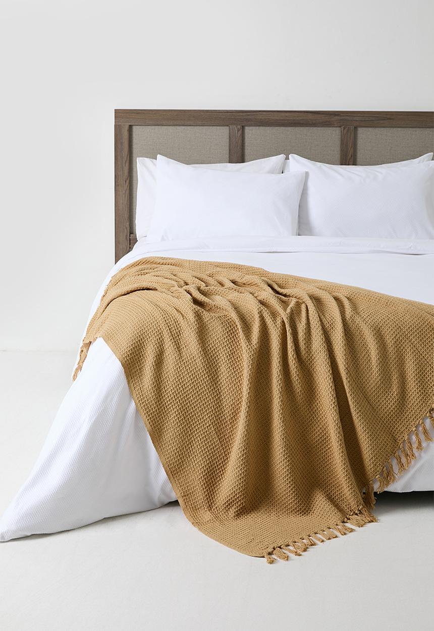 Sixth Floor - Waffle Cotton Throw - Natural