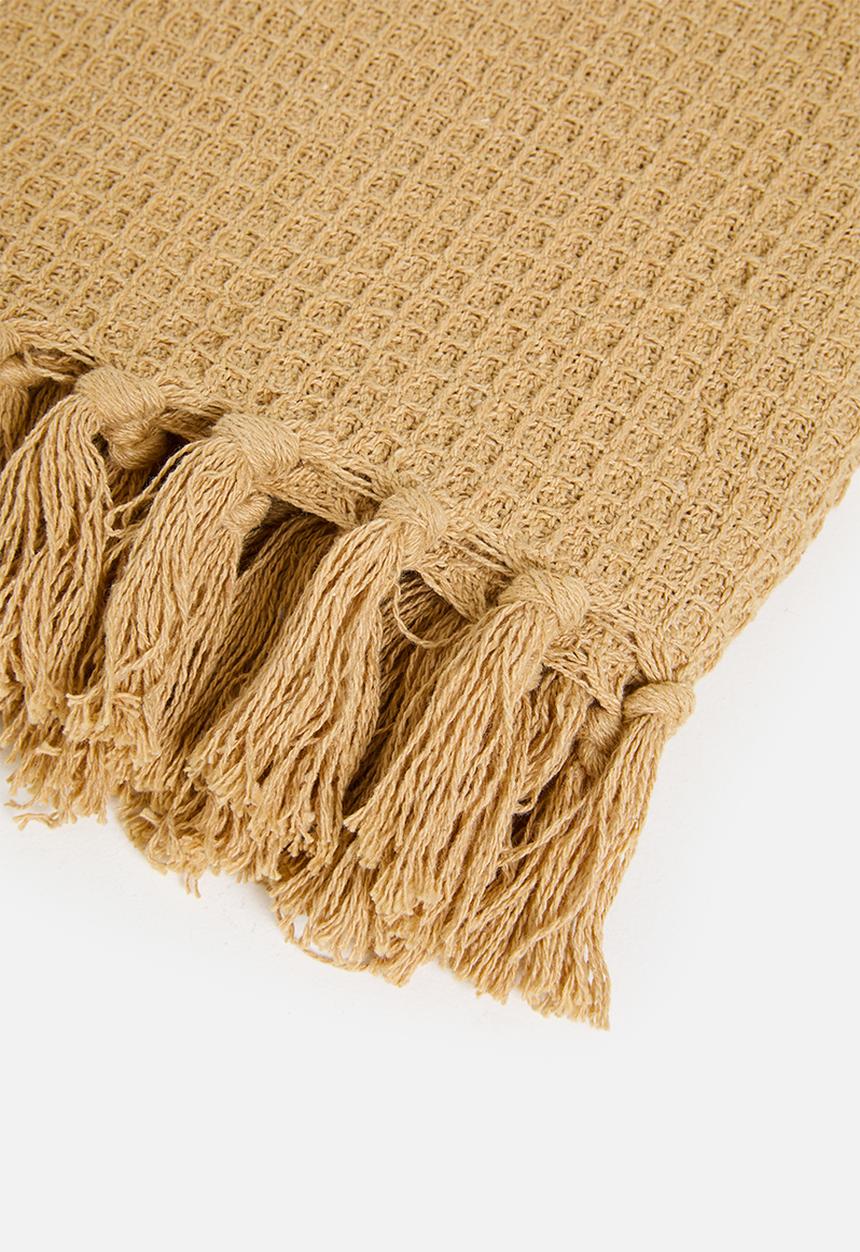 Sixth Floor - Waffle Cotton Throw - Natural