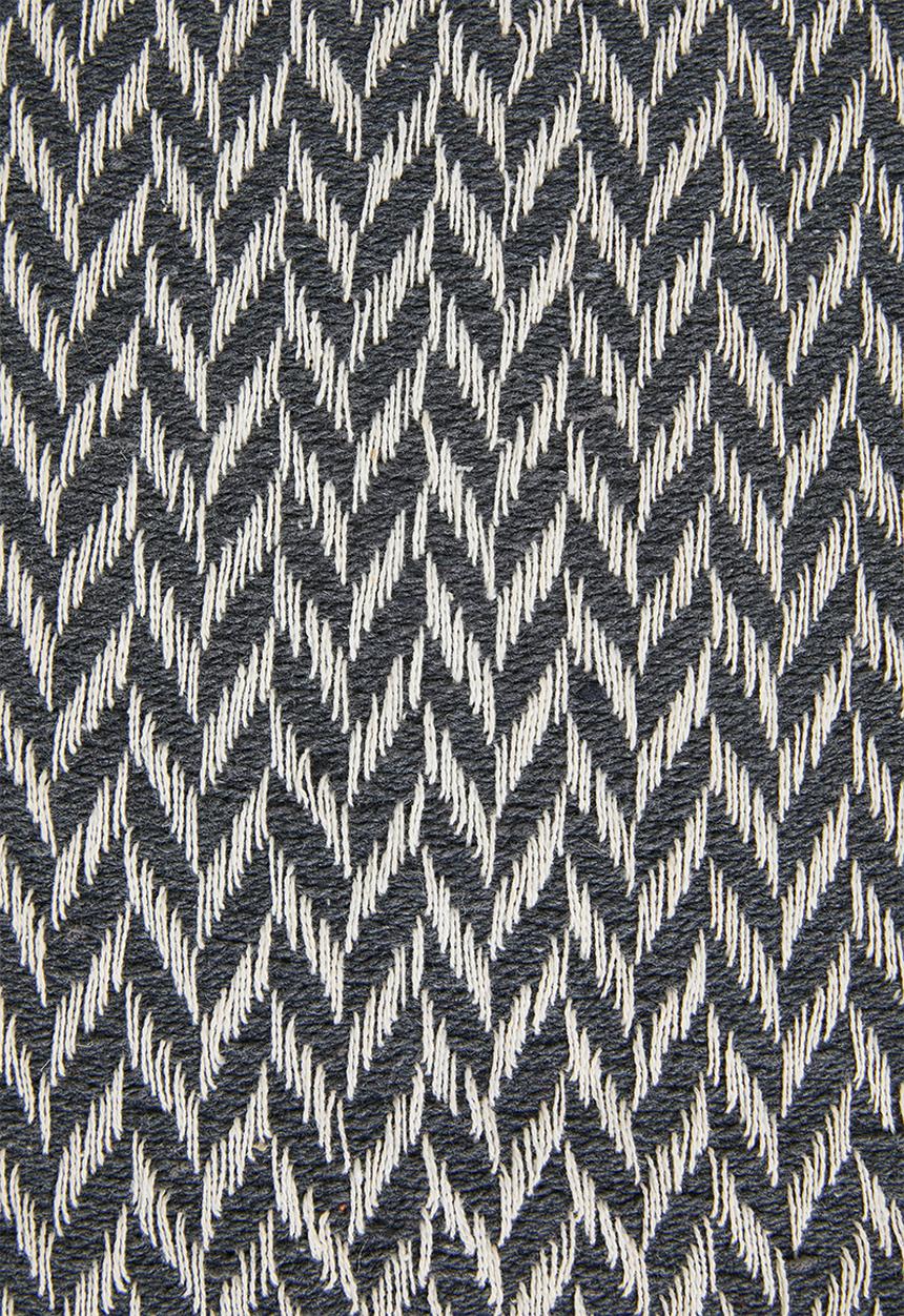Sixth Floor - Herringbone Cotton Throw - Charcoal