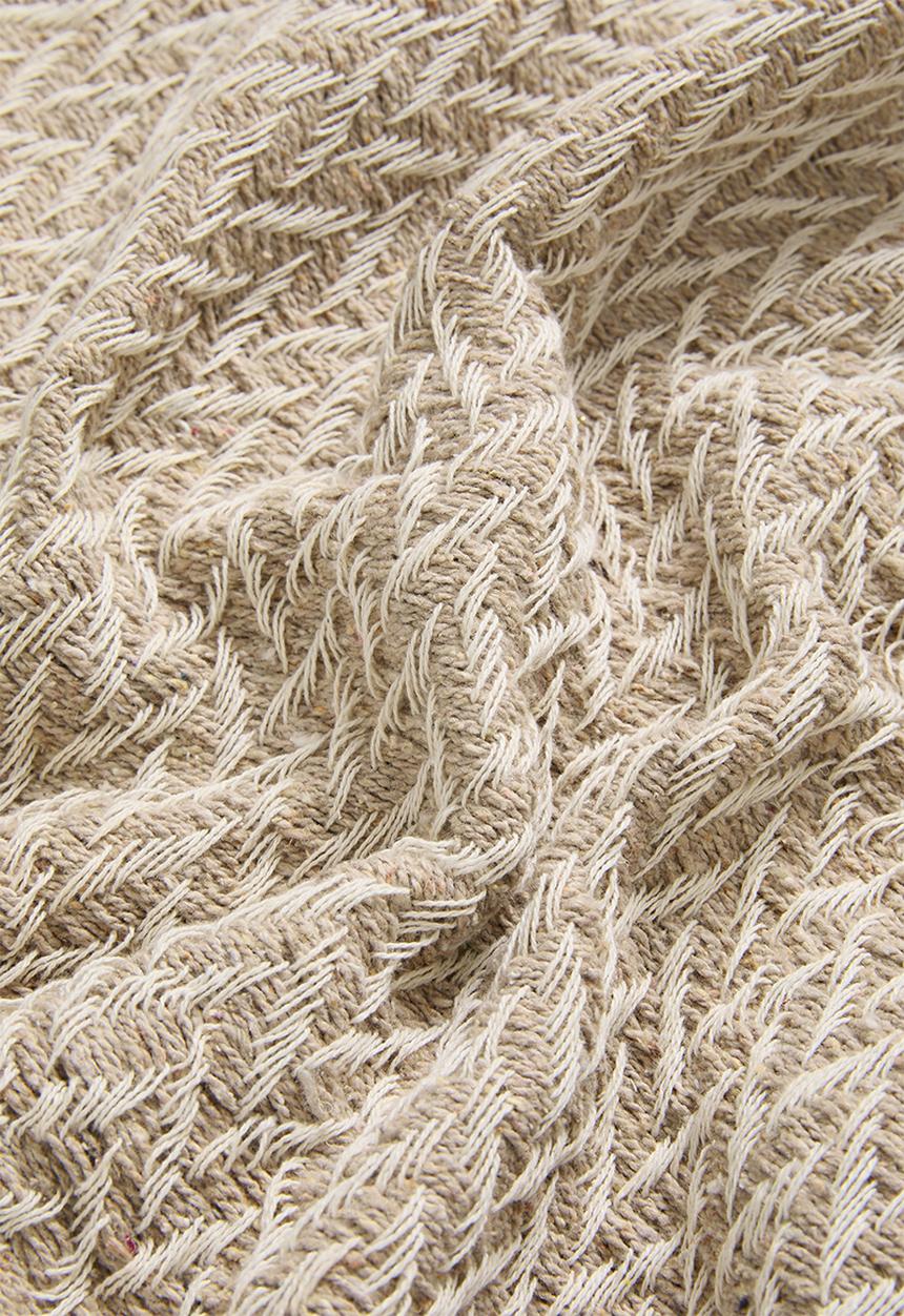 Sixth Floor - Herringbone Cotton Throw - Natural