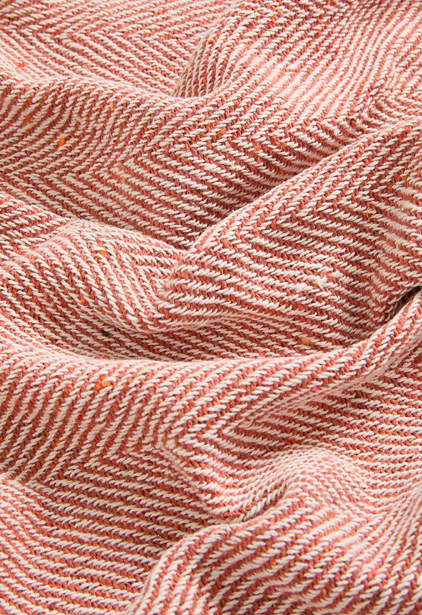 Sixth Floor - Chevron Cotton Throw - Rust