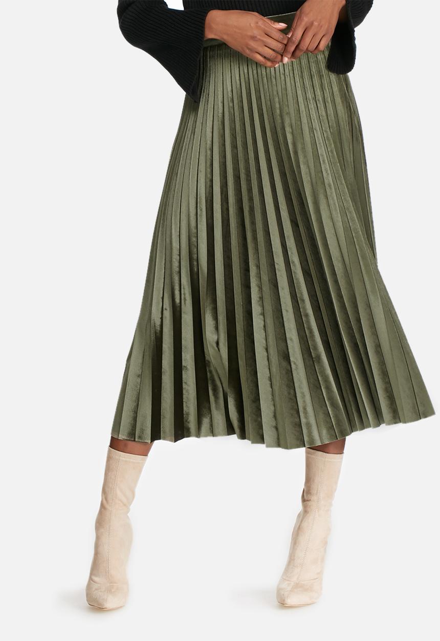 dailyfriday - Velvet pleated midi skirt